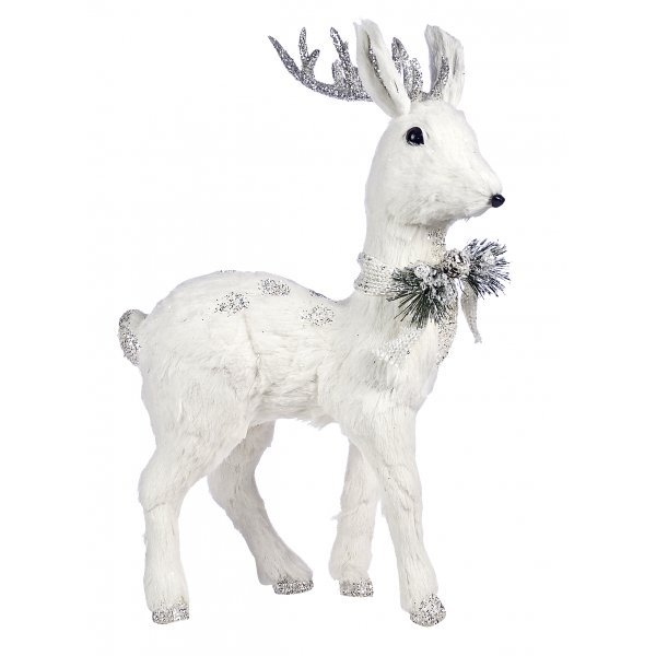 Χριστουγεννιάτικο Διακοσμητικό Ελάφι Λευκό (50cm)